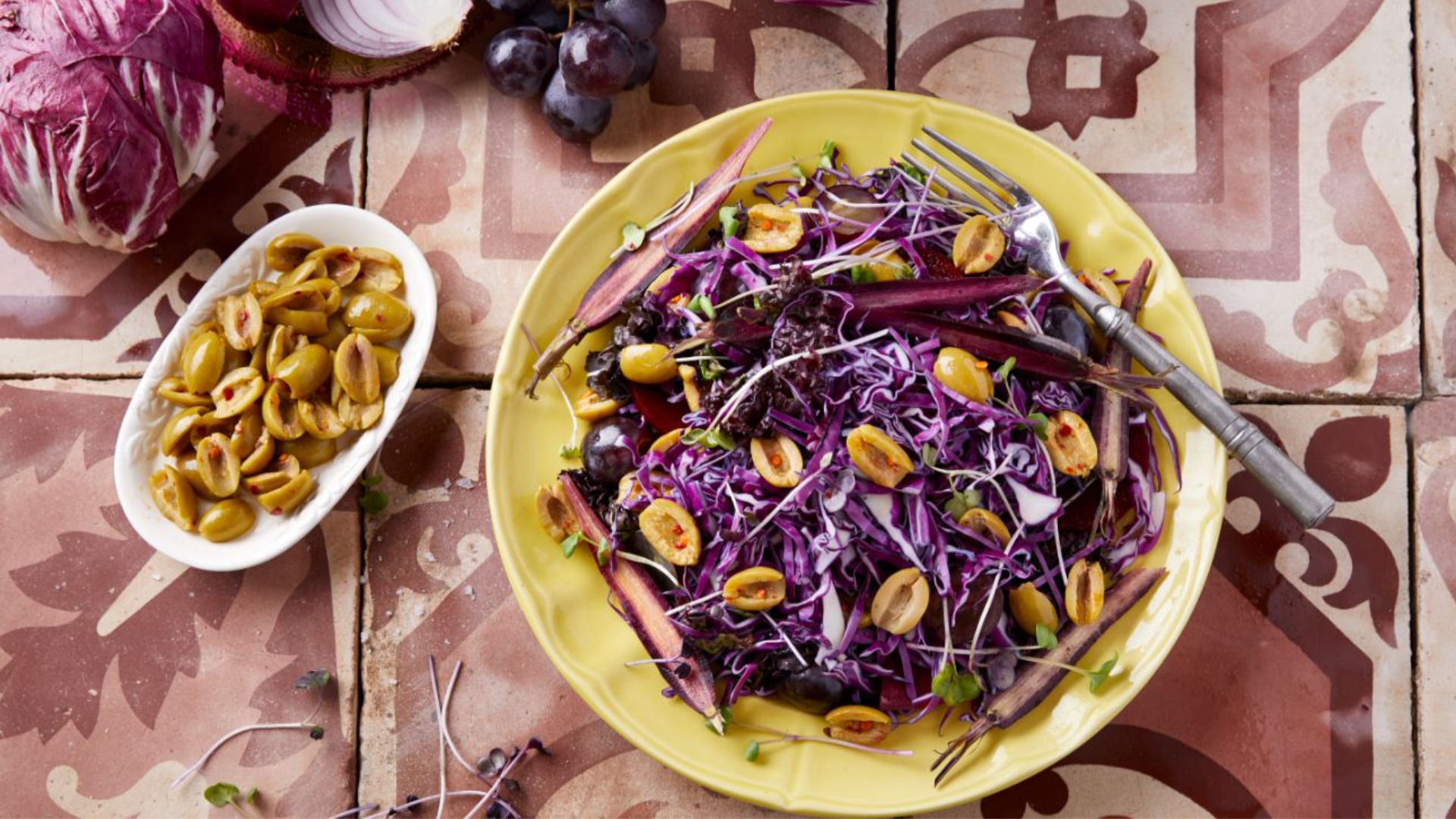 Gaea olive toppings purple salad
