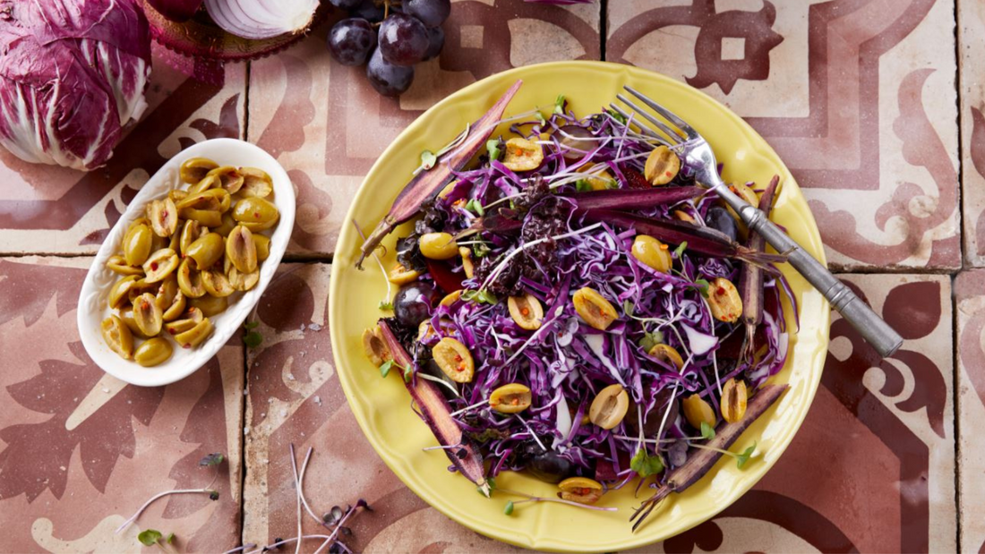 Gaea olive toppings purple salad