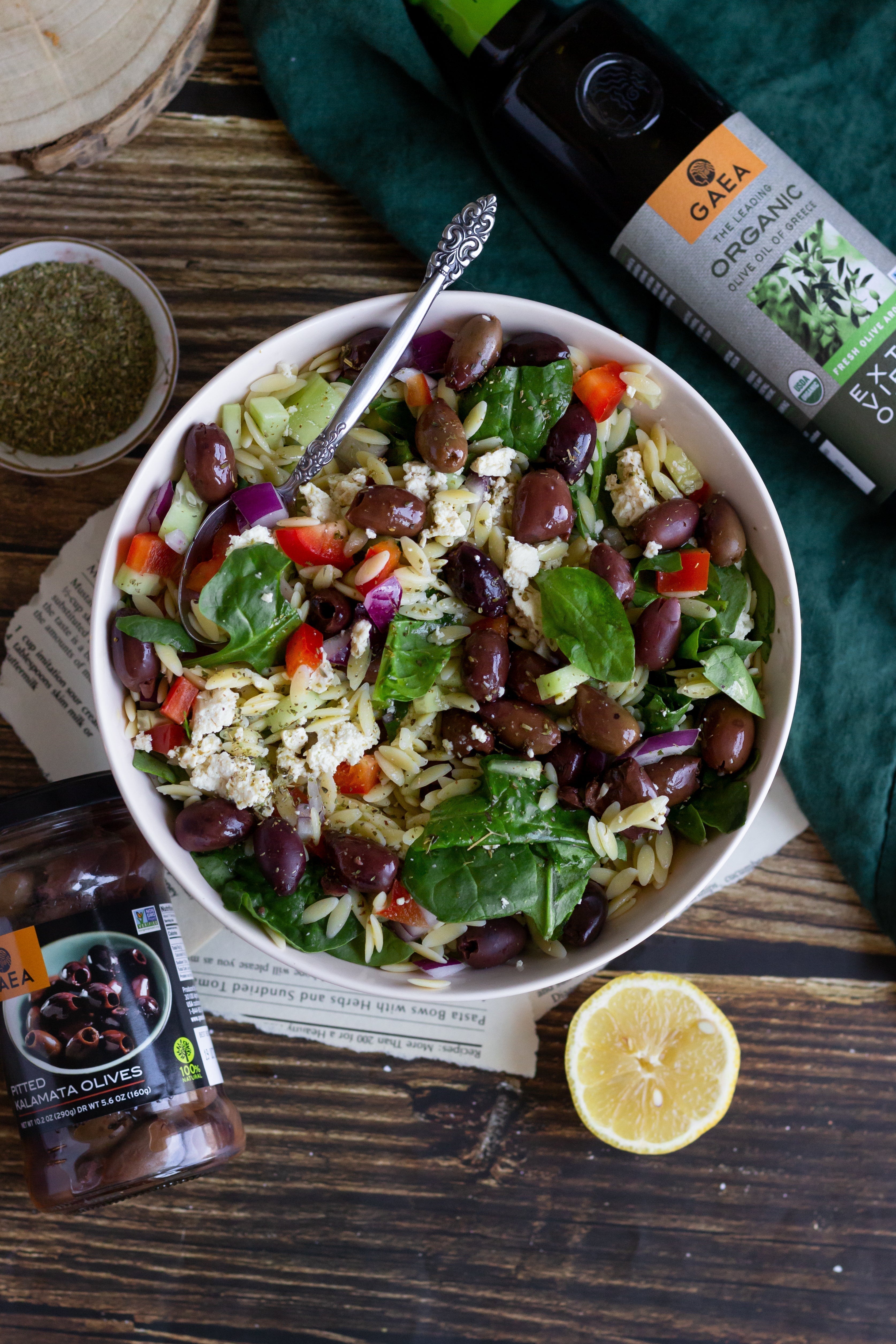 GAEA Orzo Salad with lemon