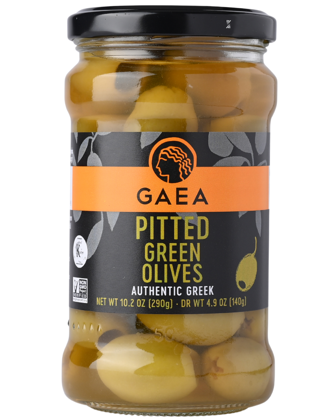GAEA Pitted Green olives in brine 315ml