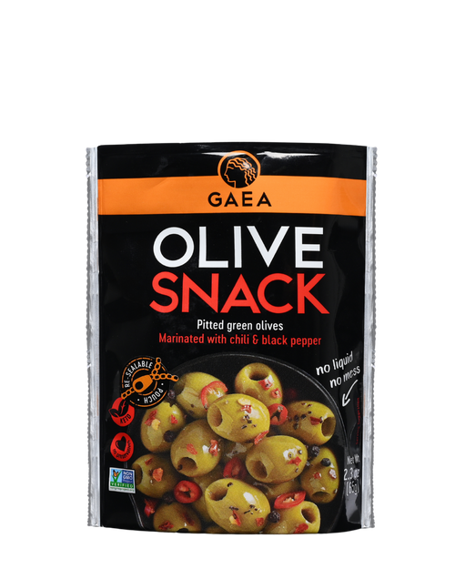GAEA Green Olives Marinated with Chili & Pepper share pack 65gr