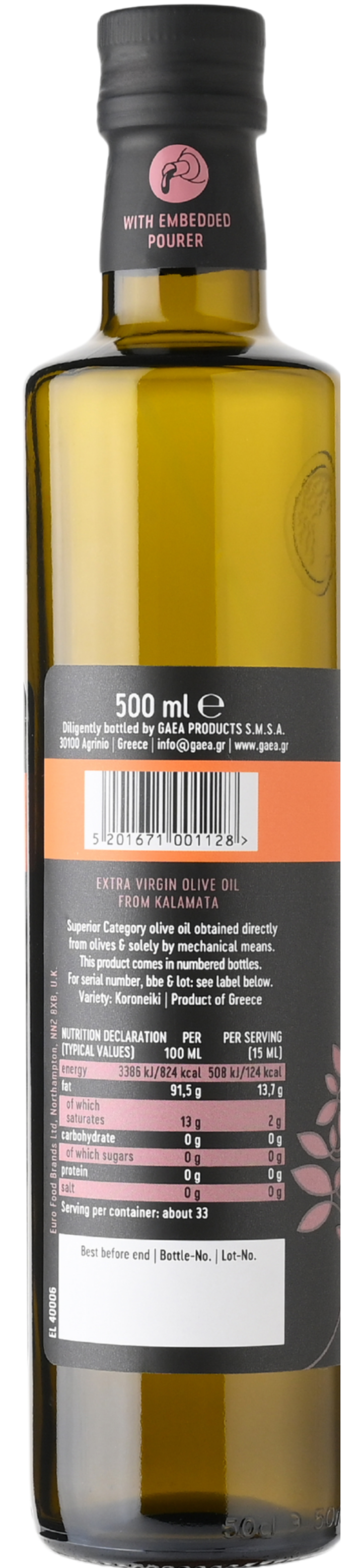 GAEA Kalamata Extra Virgin Olive Oil 500ml