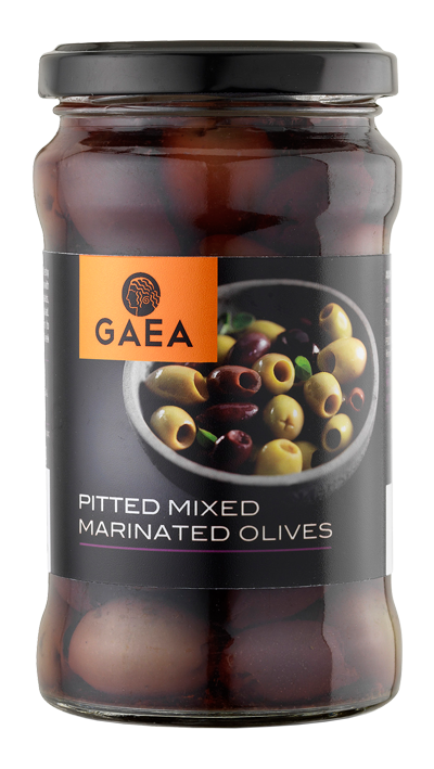 Gaea Pitted Mixed olives in brine 10.6oz